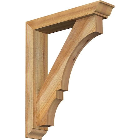 Balboa Traditional Rough Sawn Bracket W/ Offset Brace, Western Red Cedar, 4W X 18D X 22H